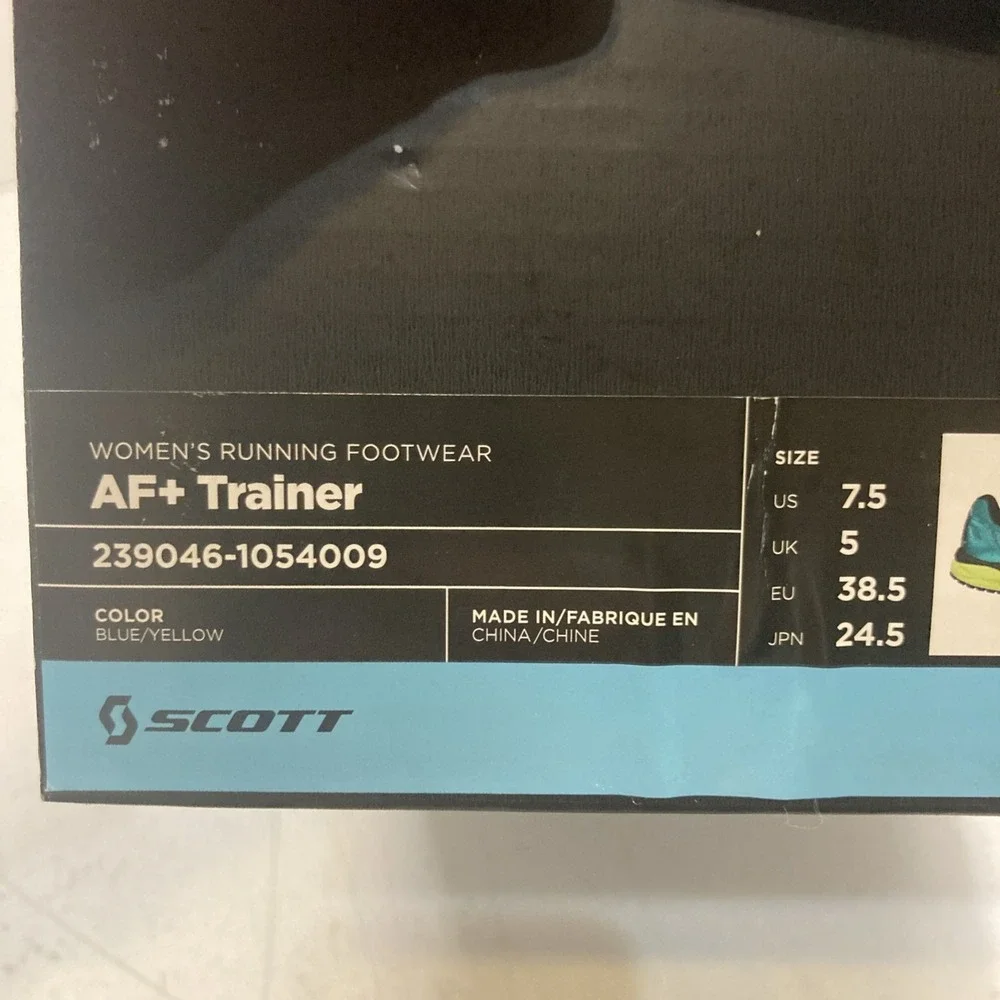 New Scott‎ AF+ Trainer Running Shoes Trainers Teal Yellow Women's Size 7.5